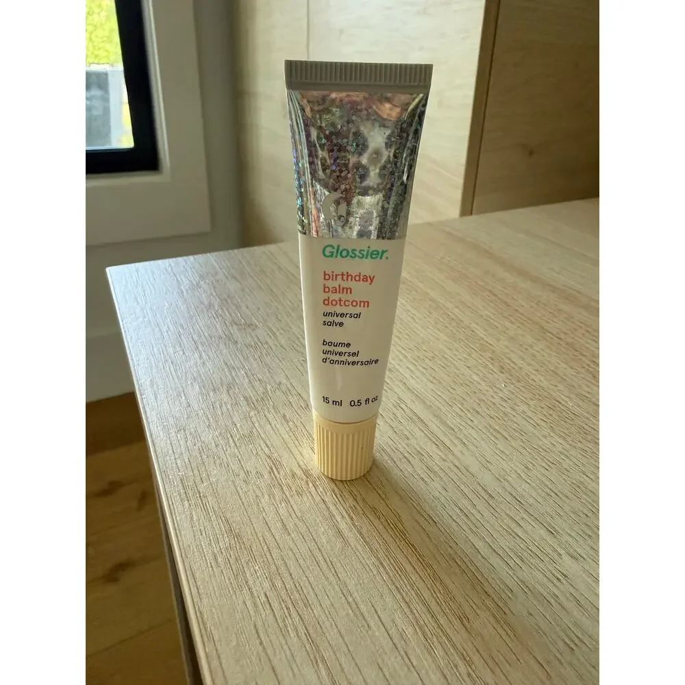 New Glossier Birthday Balm Dotcom Universal Salve Lip Balm Glitter 0.5oz